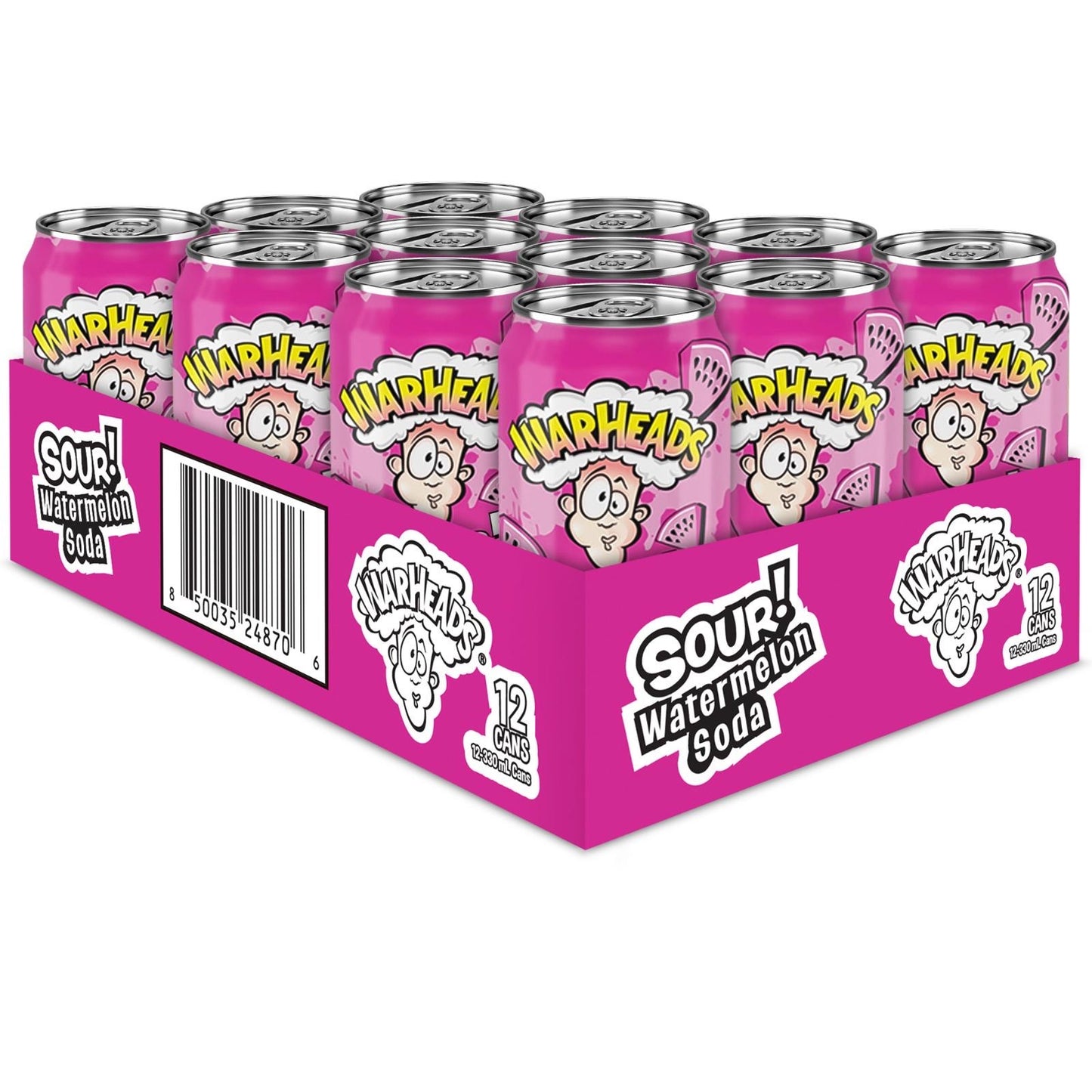 WARHEADS SOUR WATERMELON SODA (12 X 330ml)