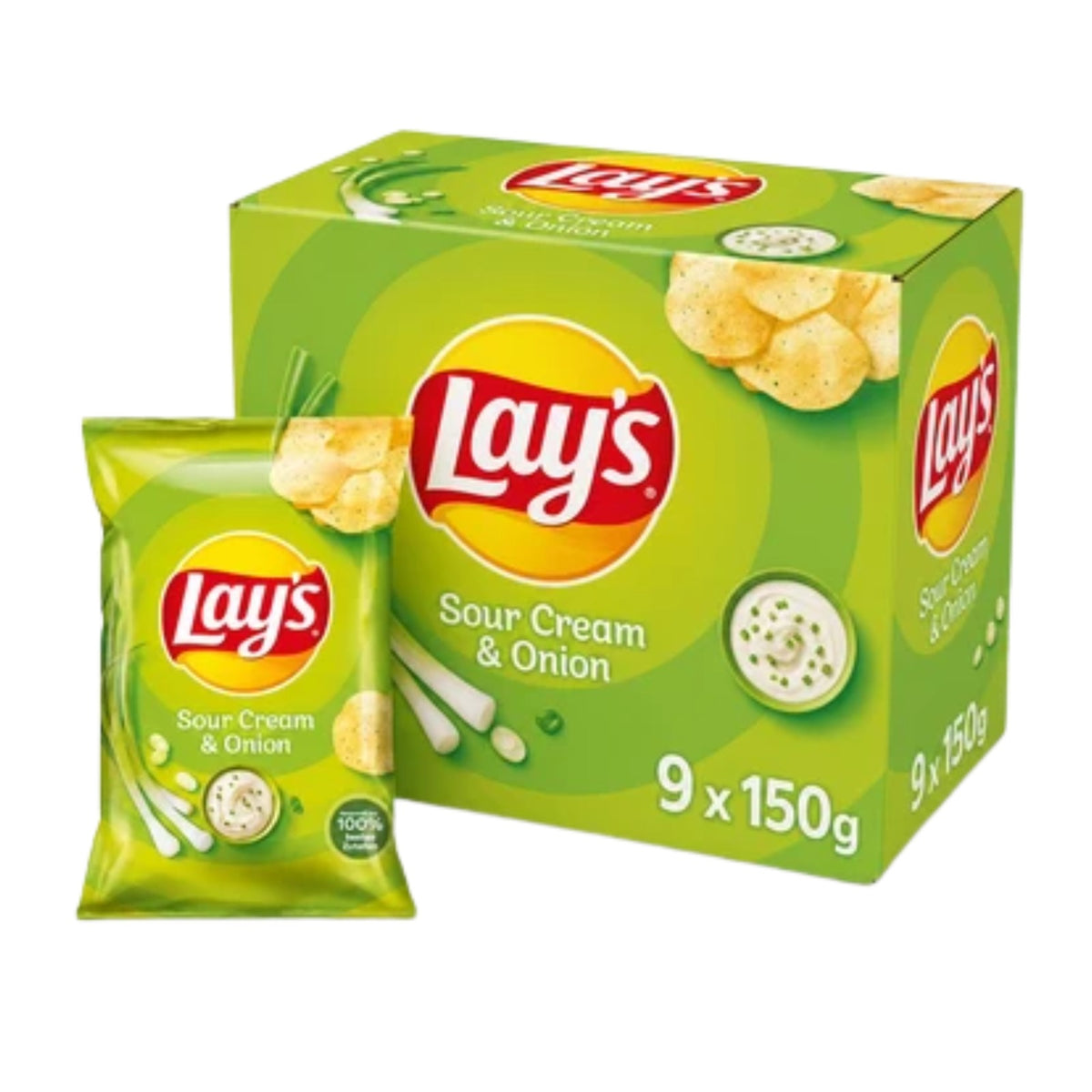 LAYS - SOUR CREAM & ONION 150g - 9PK