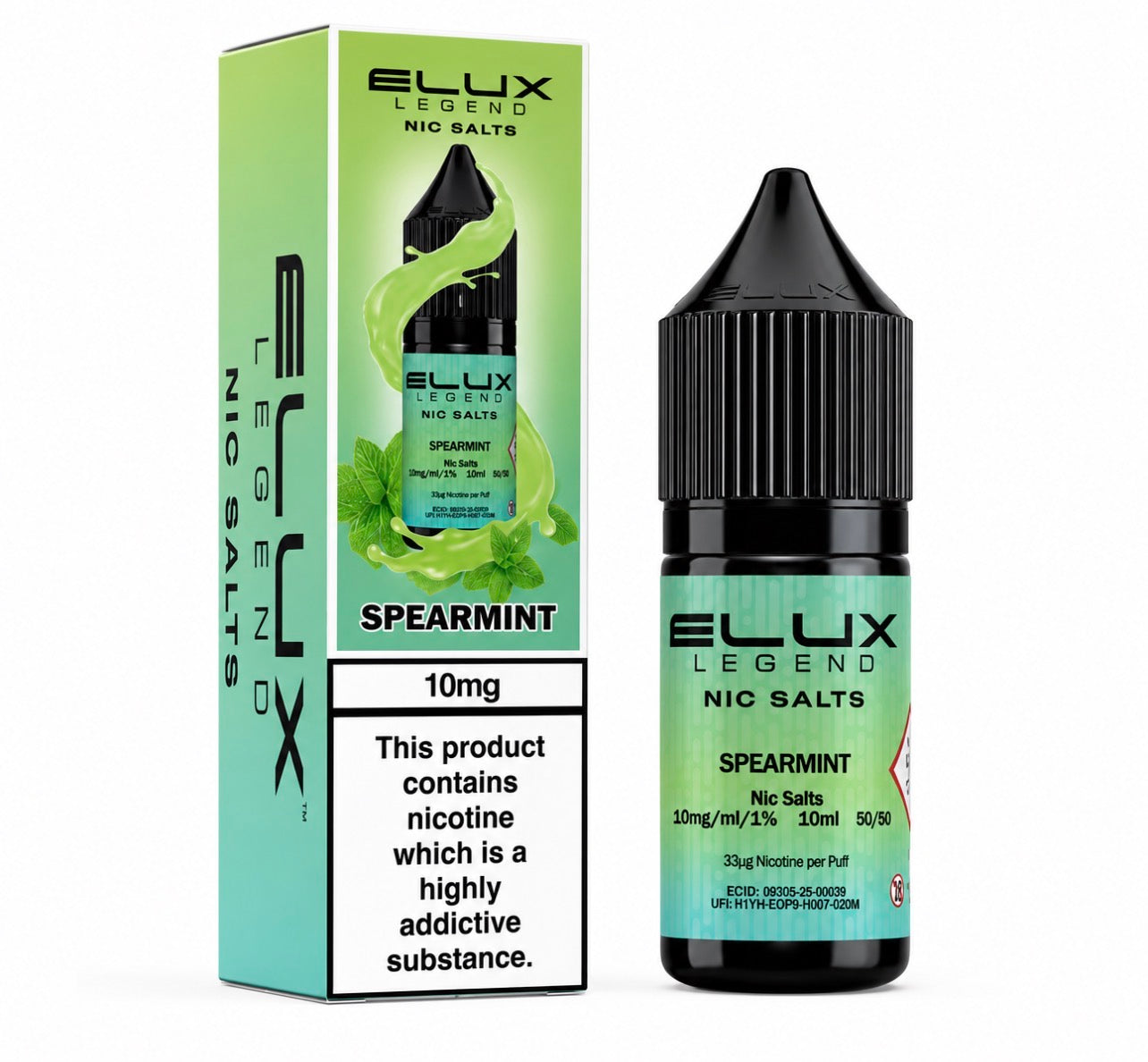 SPEARMINT - ELUX NIC SALT 10 MG