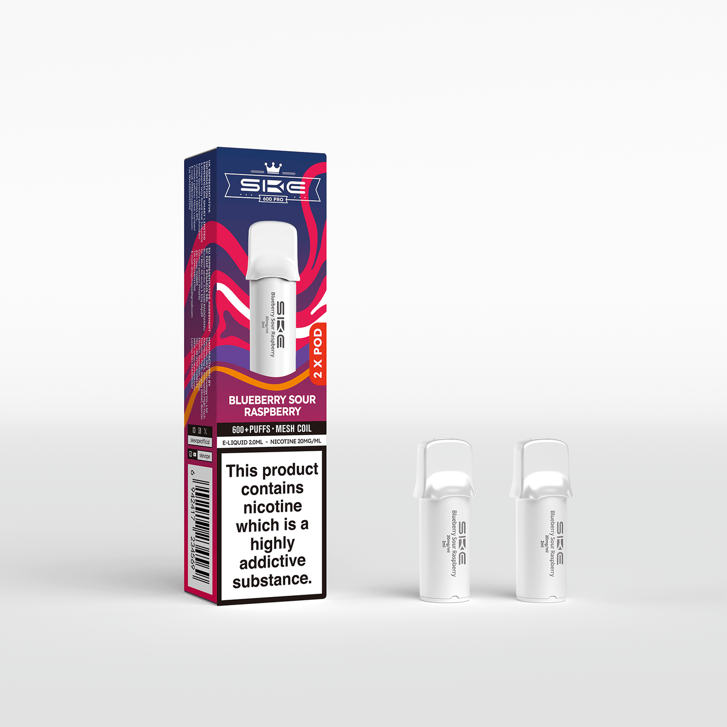 BLUEBERRY SOUR RASPBERRIES - SKE PRO 600 POD (10PACK)