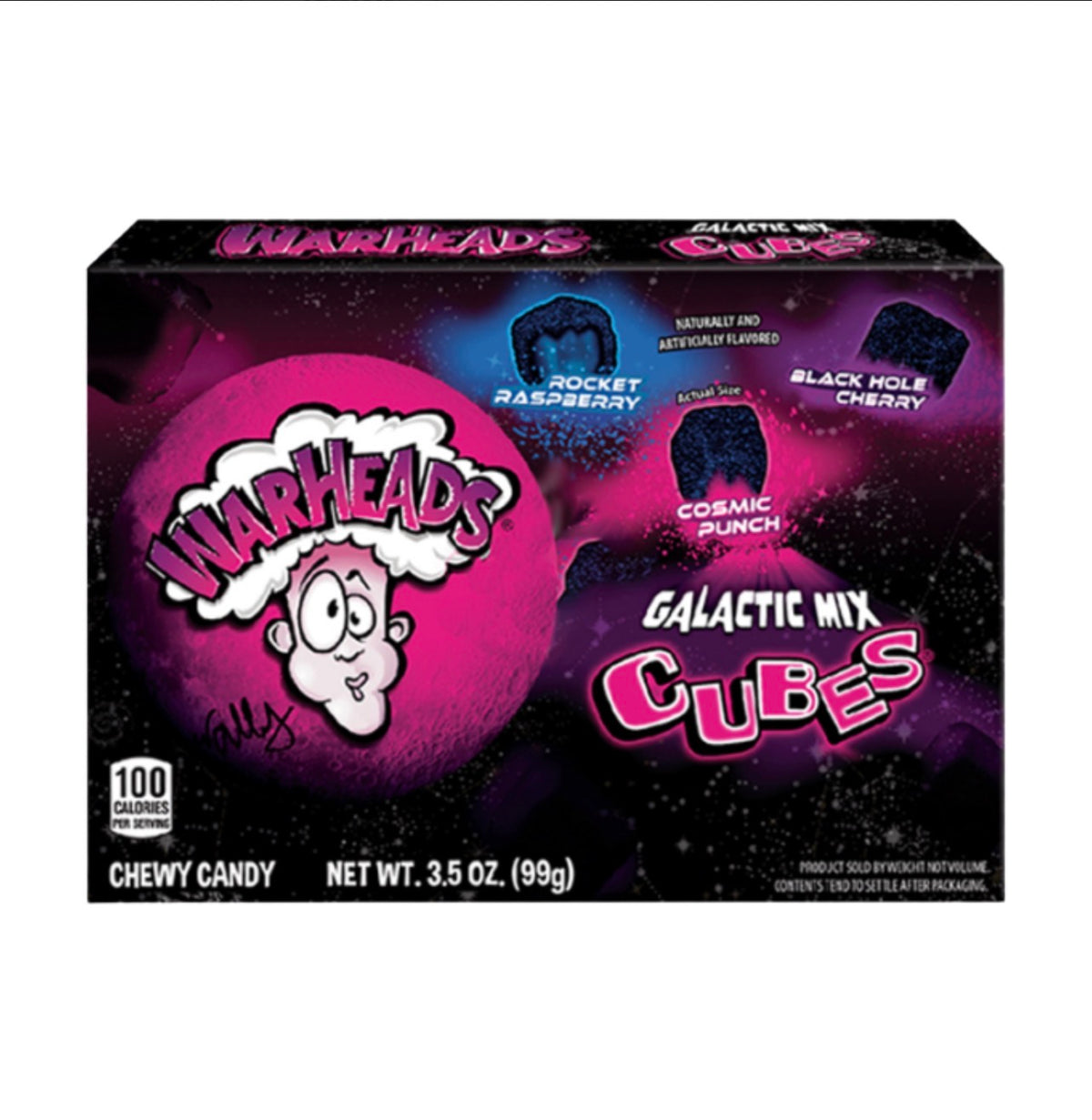 WARHEADS GALACTIC MIX CUBES THEATRE BOX (12 X 99g)