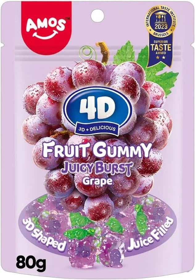GRAPE BURST - AMOS 4D GUMMIES CANDY 80gs BAG