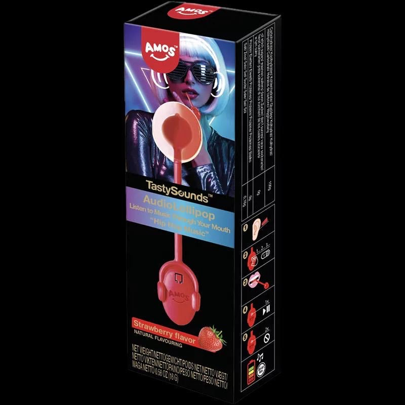 AMOS AUDIO LOLLIPOP STRAWBERRY 1PC