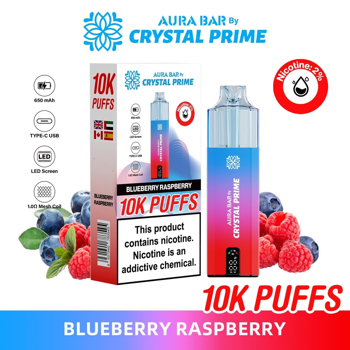 BLUEBERRY RASPBERRY - CRYSTAL PRIME 10K