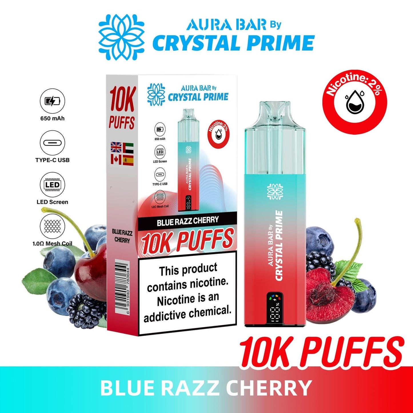 BLUE RAZZ CHERRY - CRYSTAL PRIME 10K