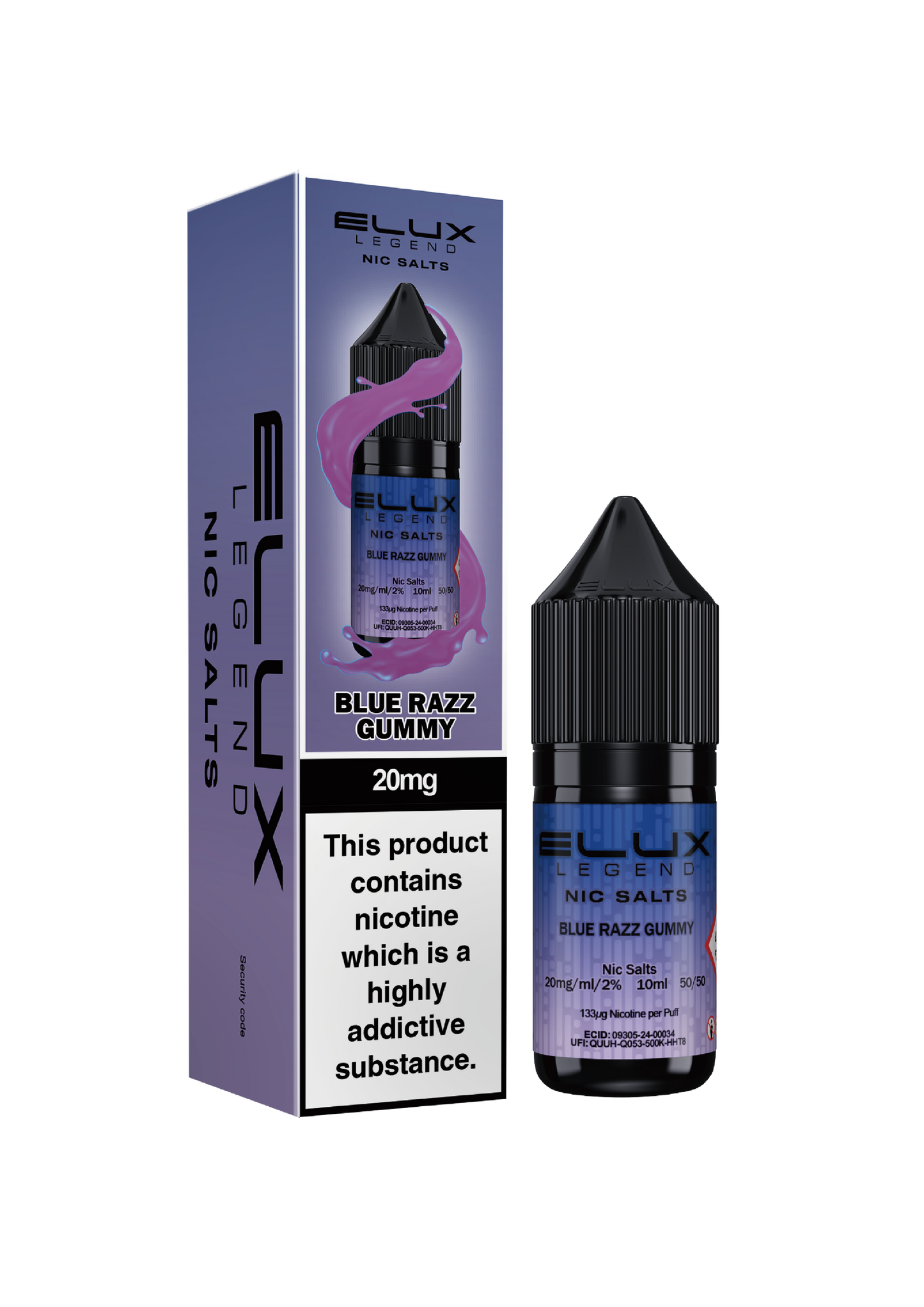 Blue Razz Gummy - ELUX NIC SALT 10 MG