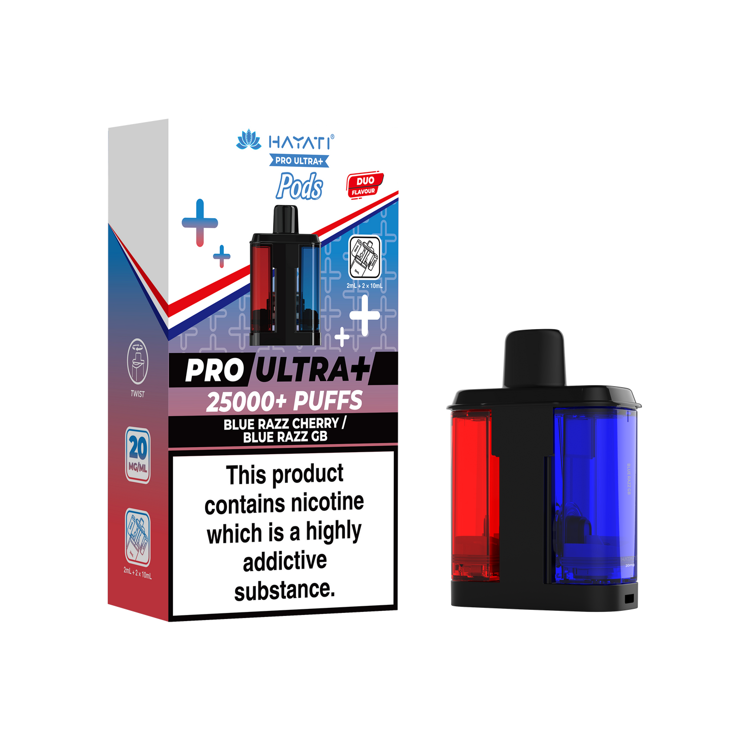 BLUE RAZZ CHERRY/ BLUE RAZZ GB - HAYATI PRO ULTRA PODS 25K+