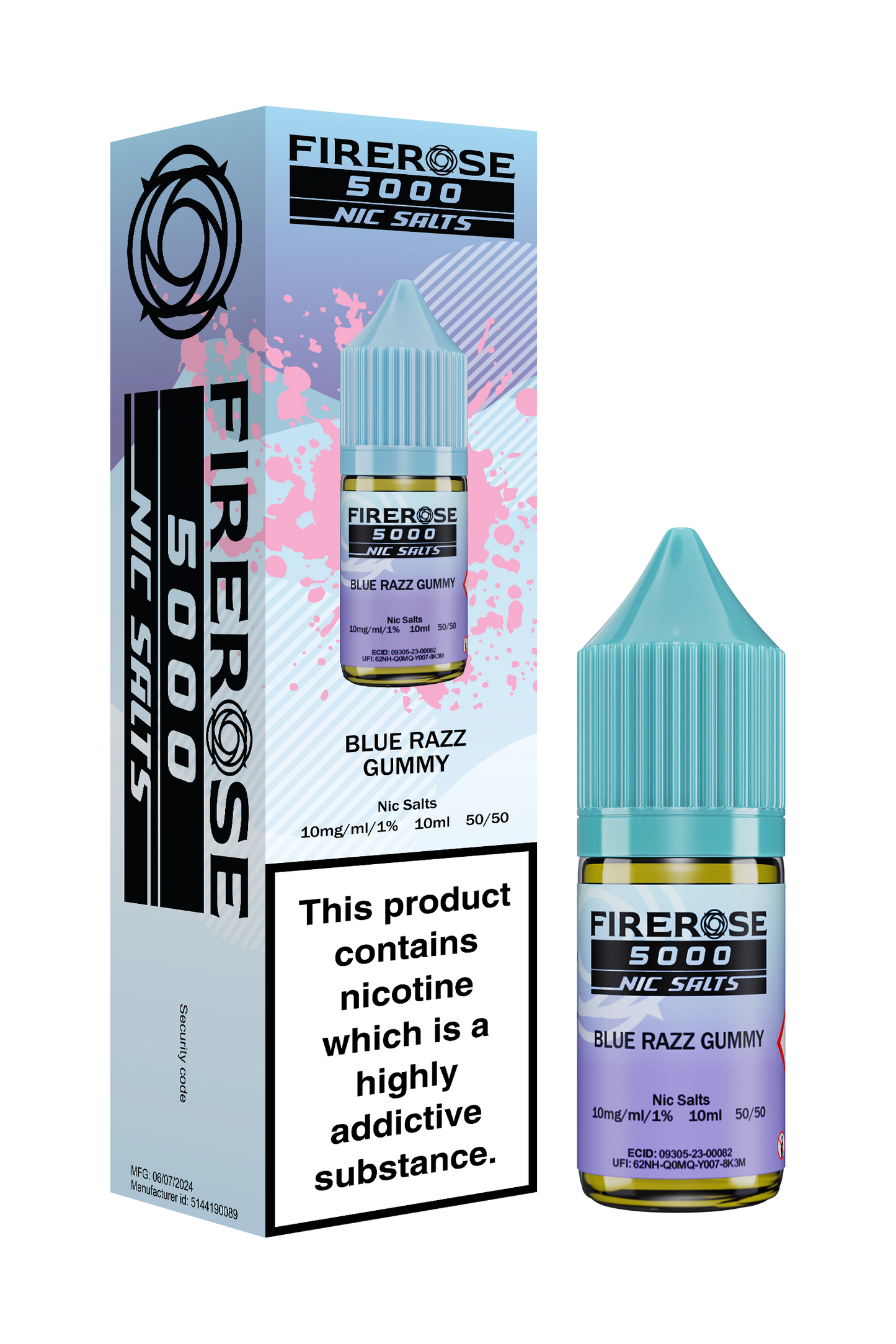 BLUE RAZZ GUMMY - FIREROSE NIC SALTS 10 MG