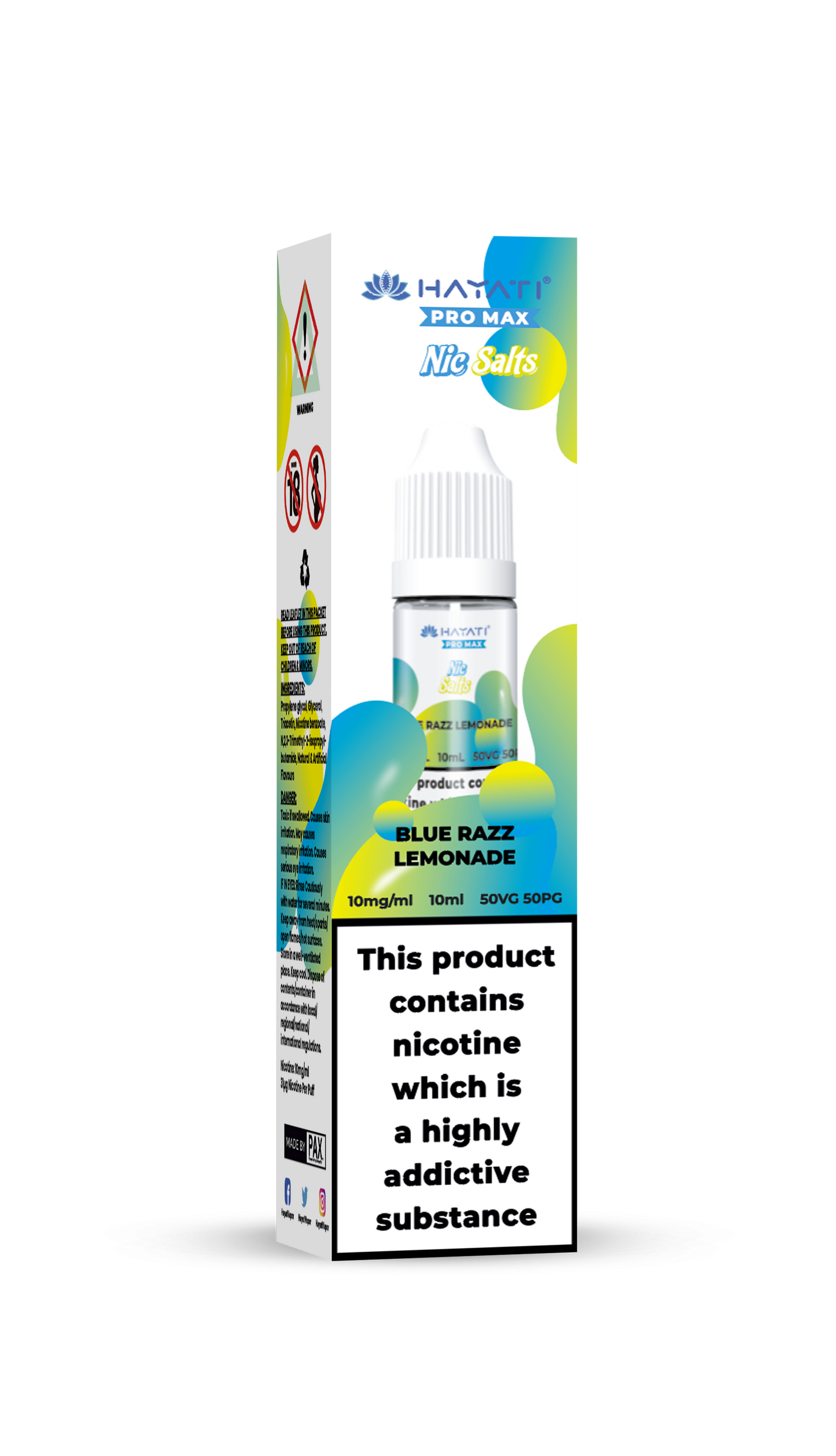 BLUE RAZZ LEMONADE - HAYATI NIC SALTS 10 MG