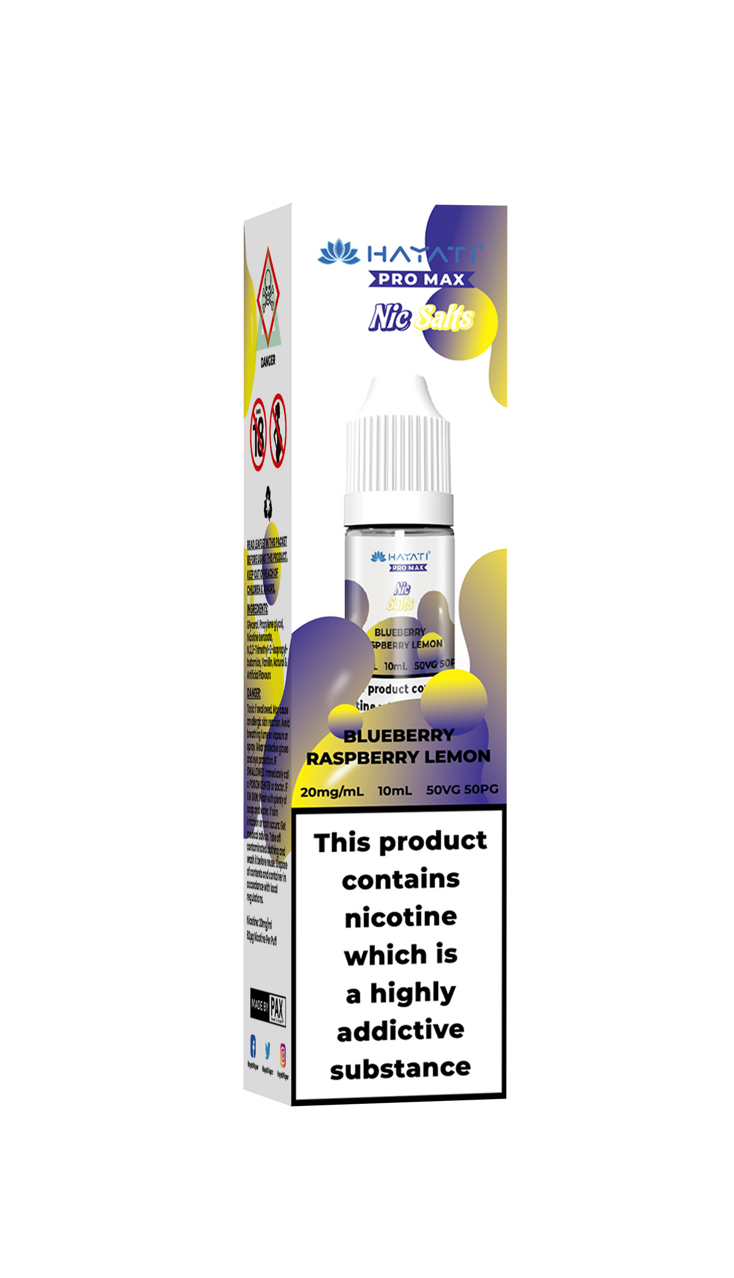 BLUEBERRY RASPBERRY LEMON - HAYATI NIC SALTS 20 MG