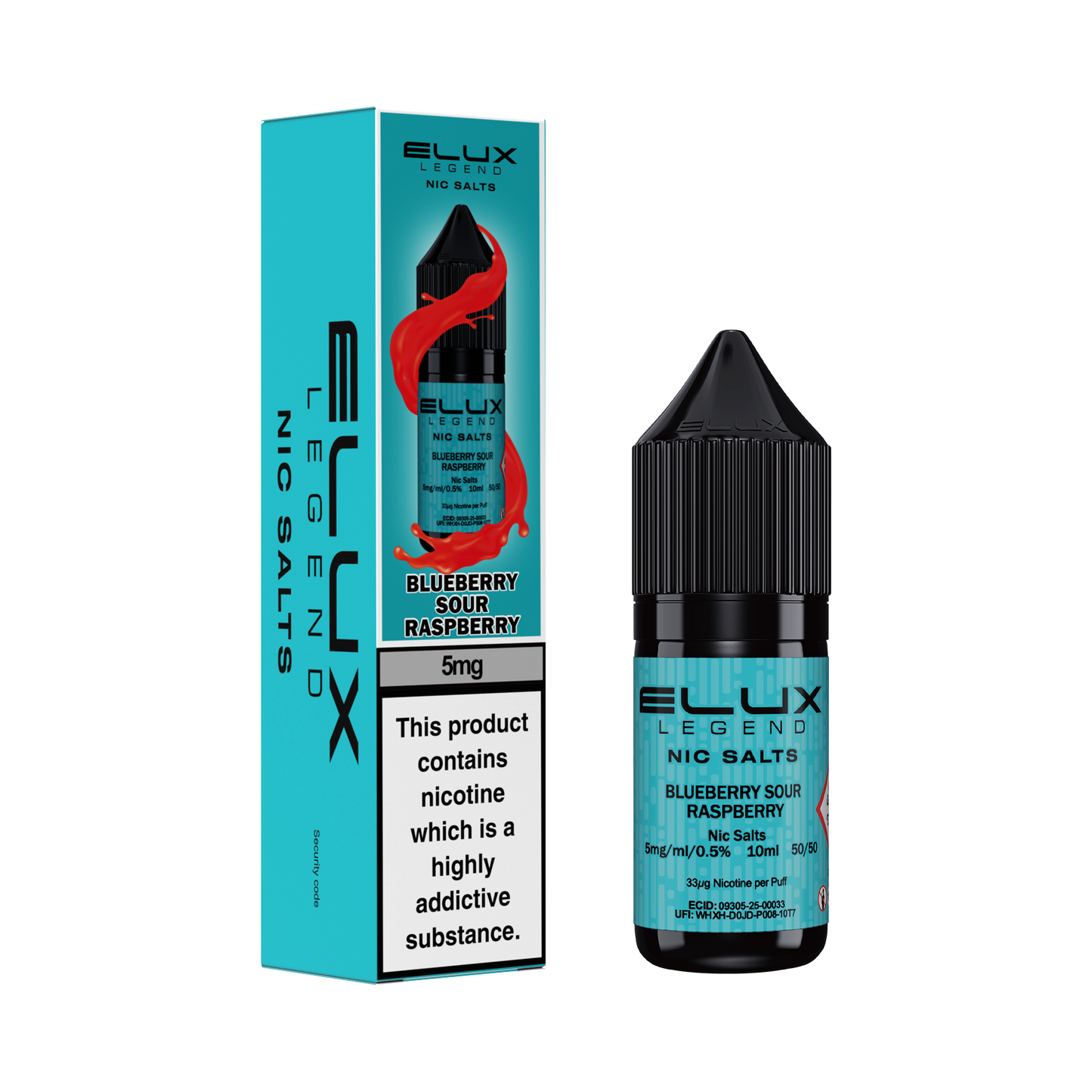 BLUEBERRY SOUR RASPBERRY - ELUX NIC SALTS 5MG