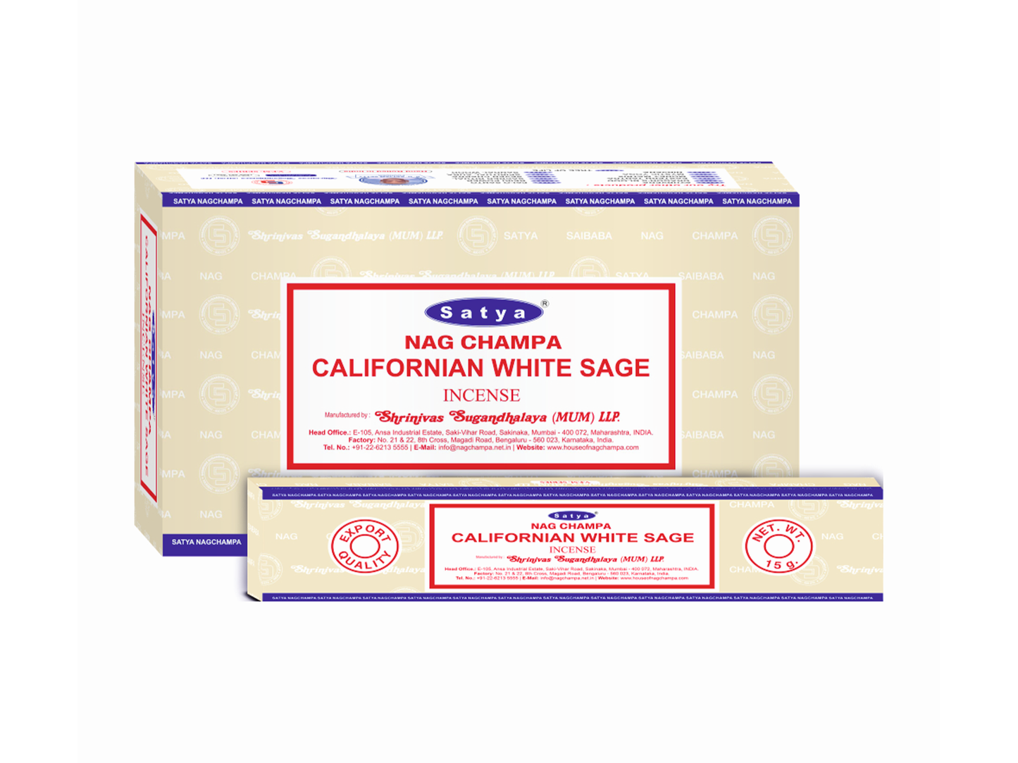 SATYA CALIFORNIAN WHITE SAGE INCENSE STICK (12 X 15G)