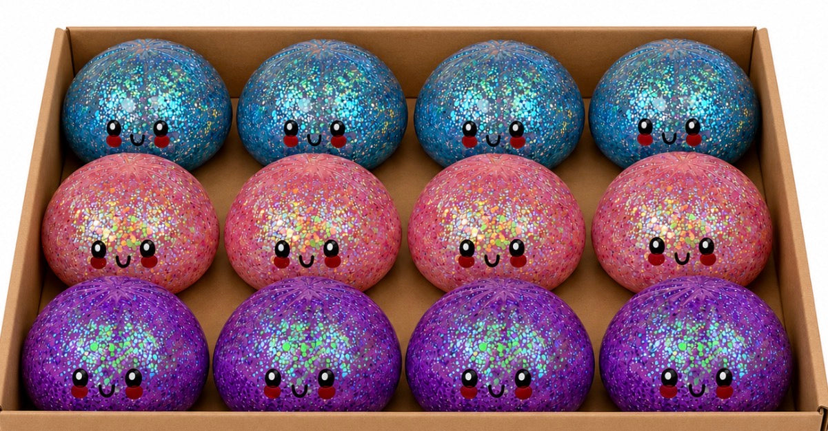 GLITTER GEL SQUISHY BIG DUMPLINGS (12PK x 8.5cm) (Copy)