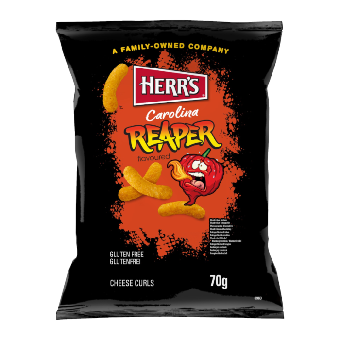 CAROLINA REAPER CHEESE CURLS - HERR'S (70g)