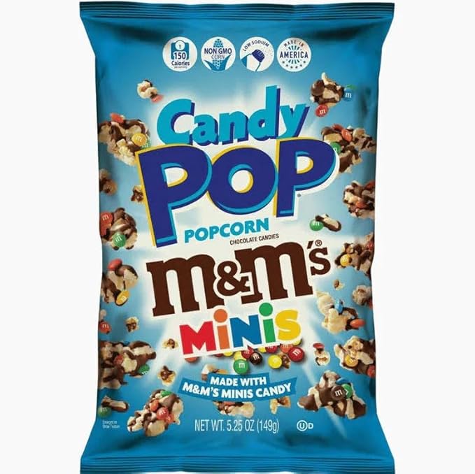 CANDY POP M&M DRIZZLED POPCORN 12CT/ 5.25 OZ