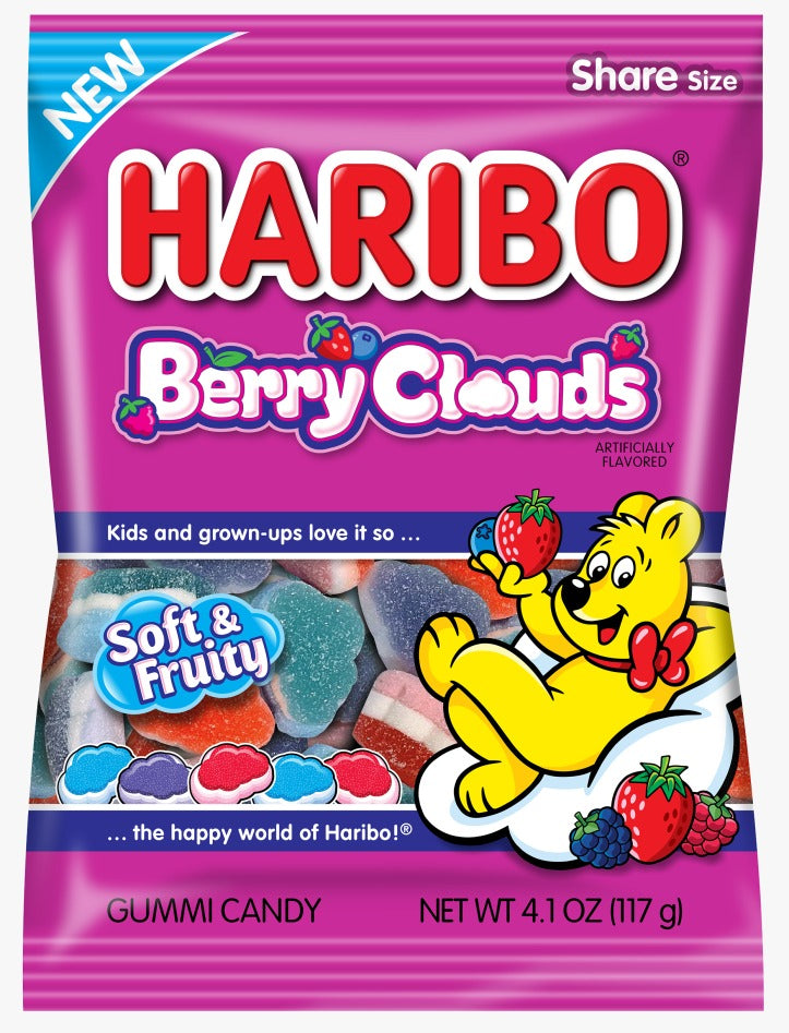 BERRY CLOUDS AMERICAN HARIBO - 12 BAGS X 5 Oz