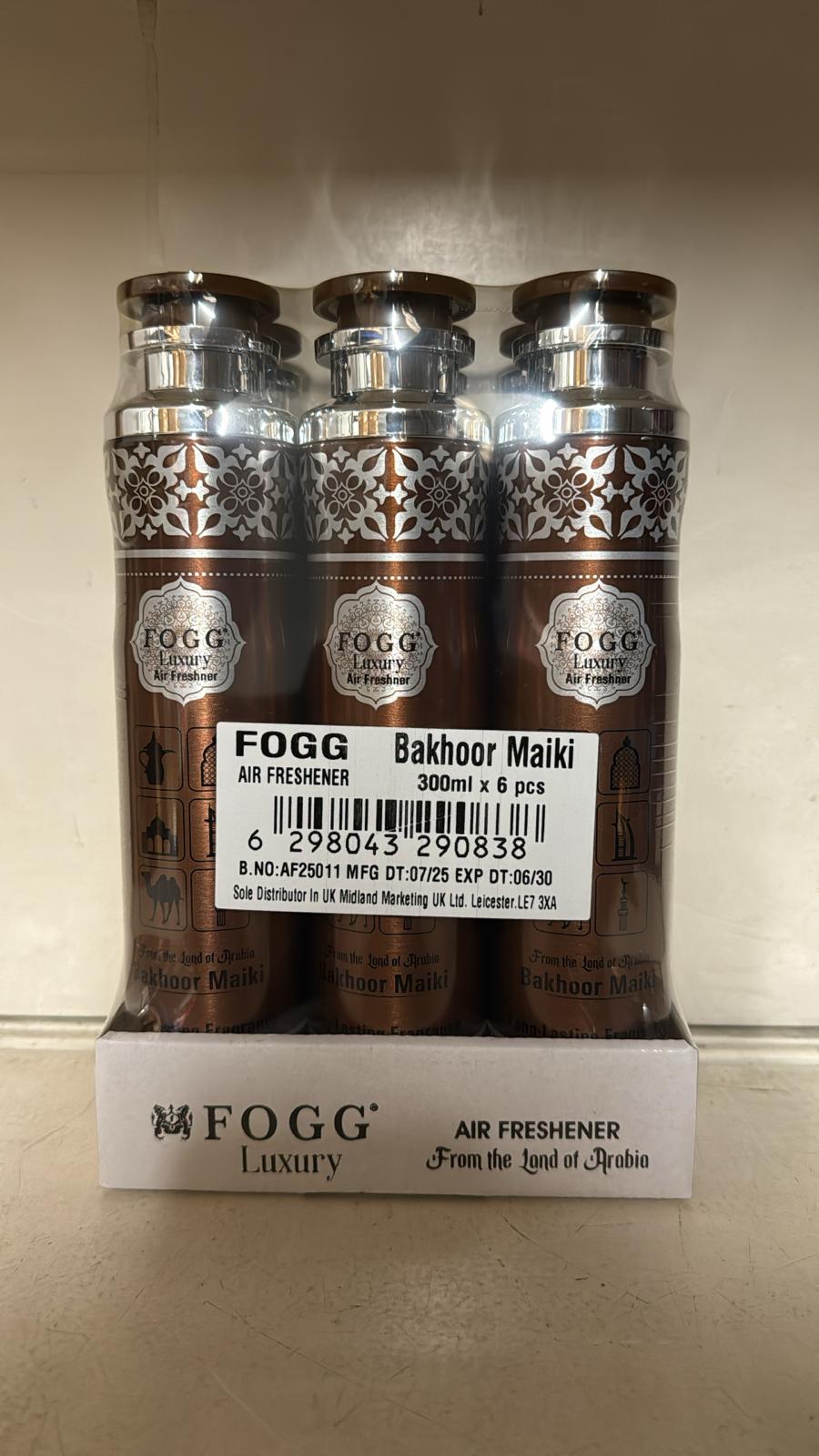 BAKHOOR MAIKI - FOGG ARABIC AIR FRESHNERS (6x300ML)