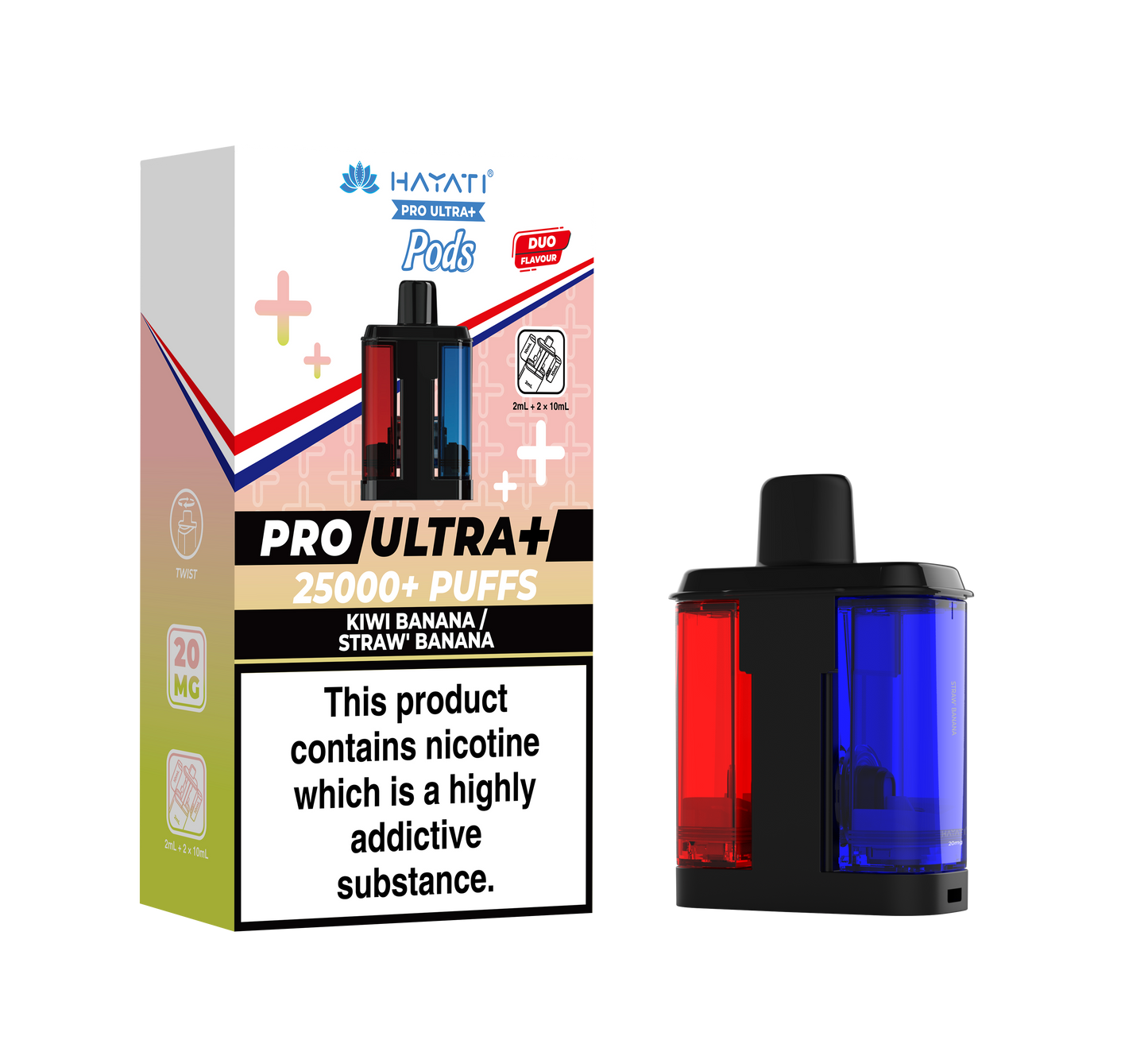 KIWI BANANA/STRAW'BANANA - HAYATI PRO ULTRA PODS 25K+