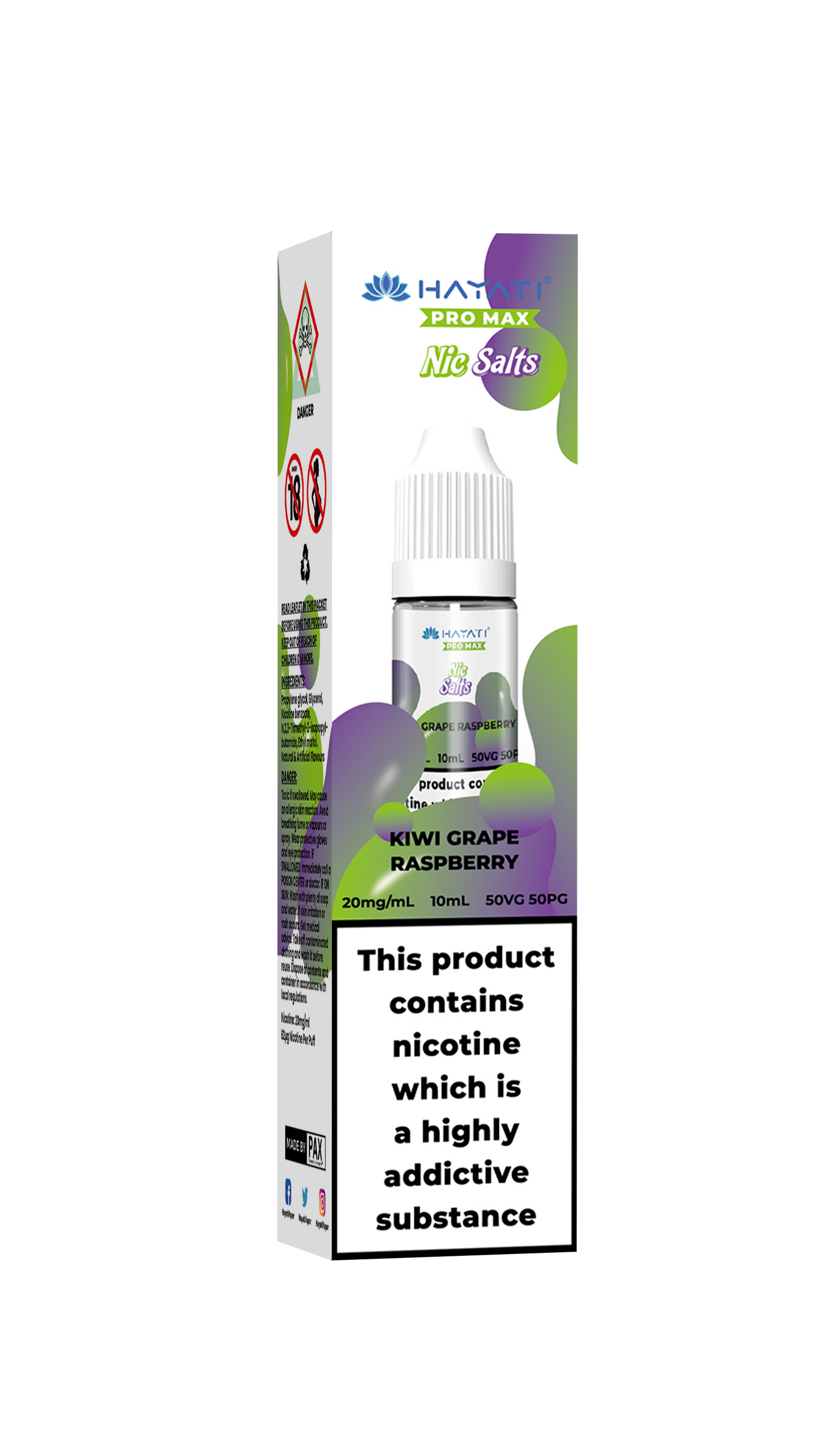KIWI GRAPE RASPBERRY - HAYATI NIC SALTS 20 MG