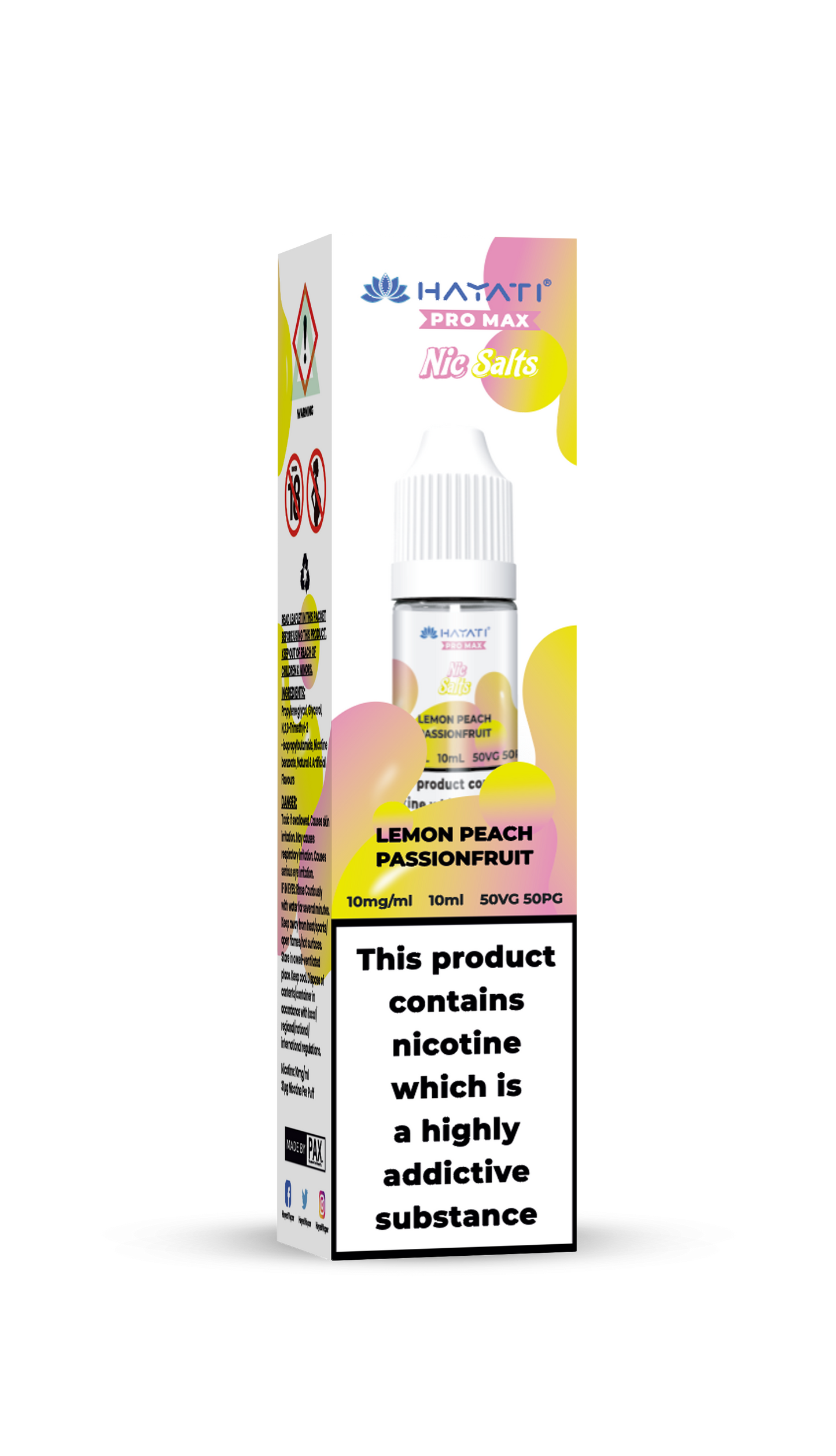 LEMON PEACH PASSIONFRUIT - HAYATI NIC SALTS 10 MG