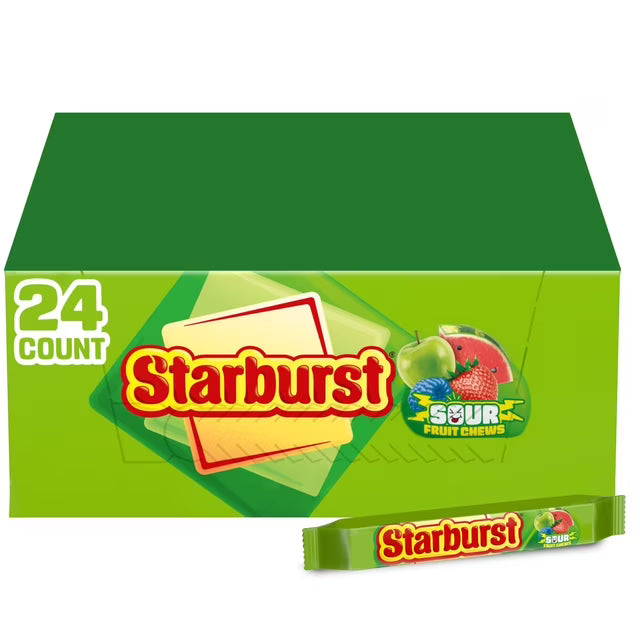 STARBURST SOUR FRUIT CHEWS (24 X 2.07oz)