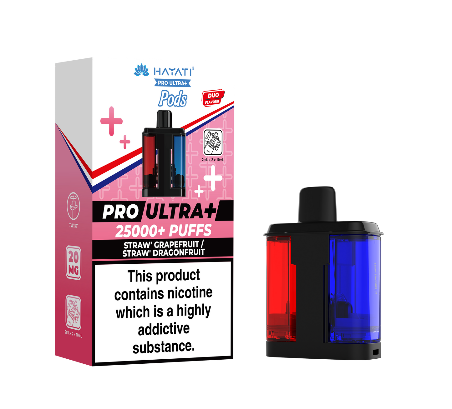 STRAW GRAPEFRUIT/STRAW'DRAGONFRUIT - HAYATI PRO ULTRA PODS 25K+
