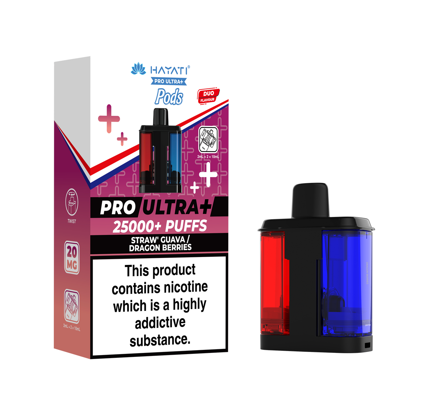 STRAW' GUAVA/DRAGON BERRIES - HAYATI PRO ULTRA PODS 25K+