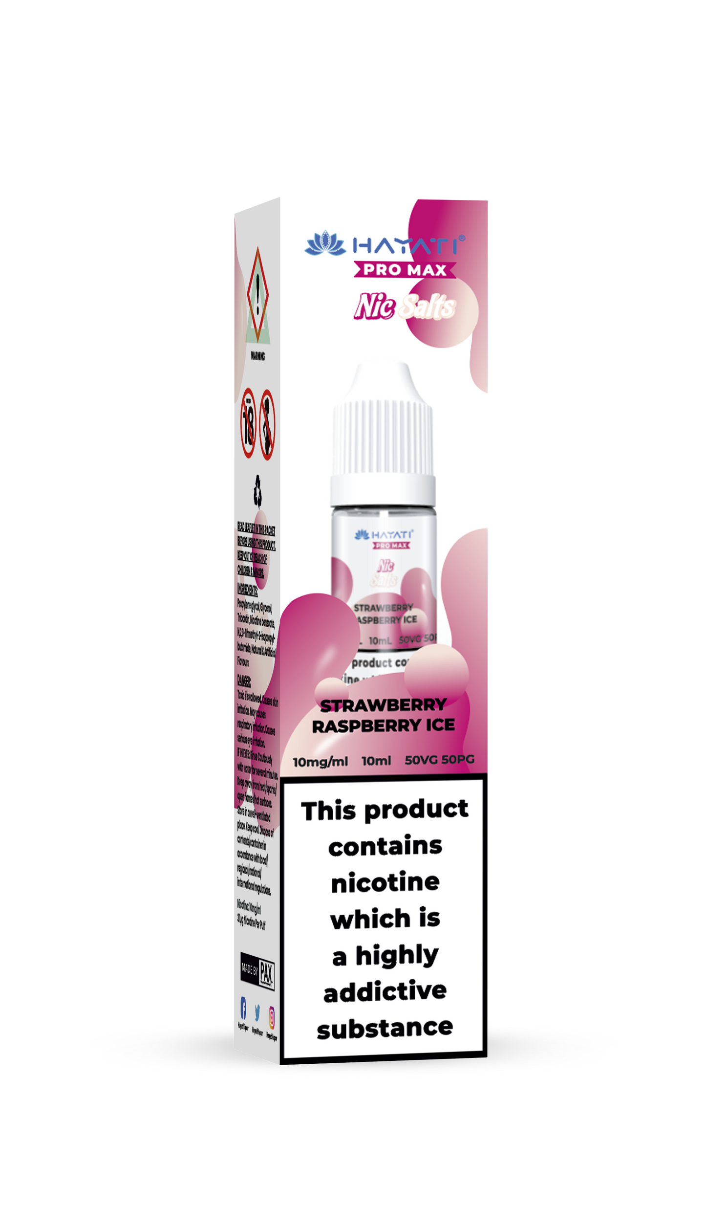 STRAWBERRY RASPBERRY ICE - HAYATI NIC SALTS 10 MG