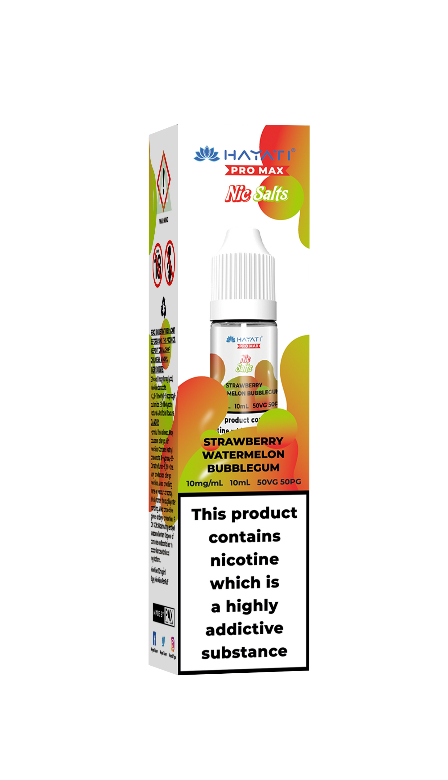 STRAWBERRY WATERMELON BUBBLEGUM - HAYATI NIC SALTS 10 MG