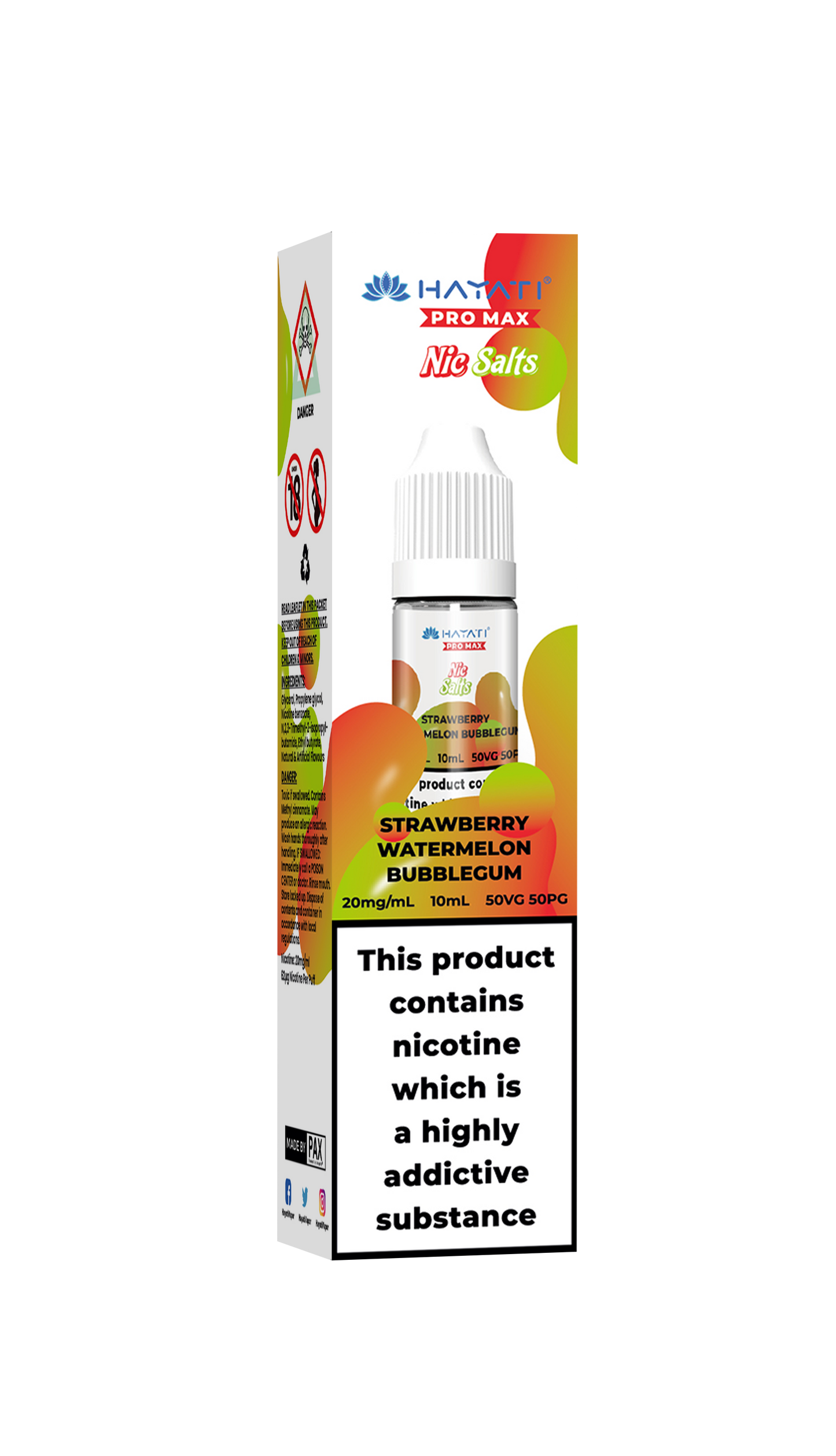 STRAWBERRY WATERMELON BUBBLEGUM - HAYATI NIC SALTS 20 MG