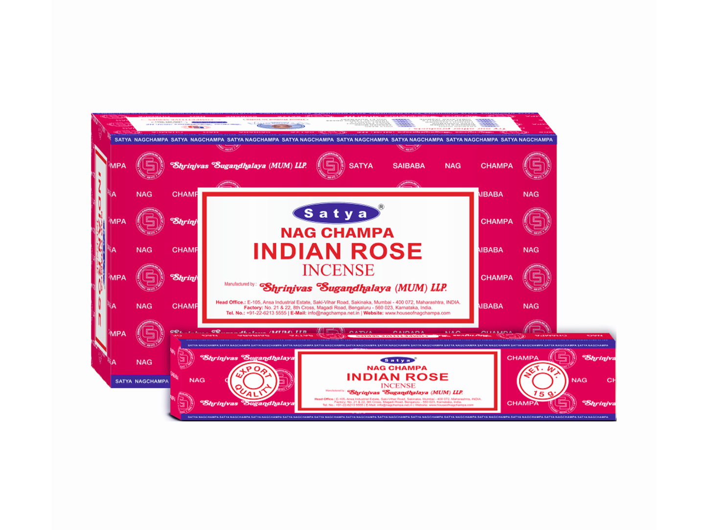 SATYA INDIAN ROSE INCENSE STICK (12 X 15G)