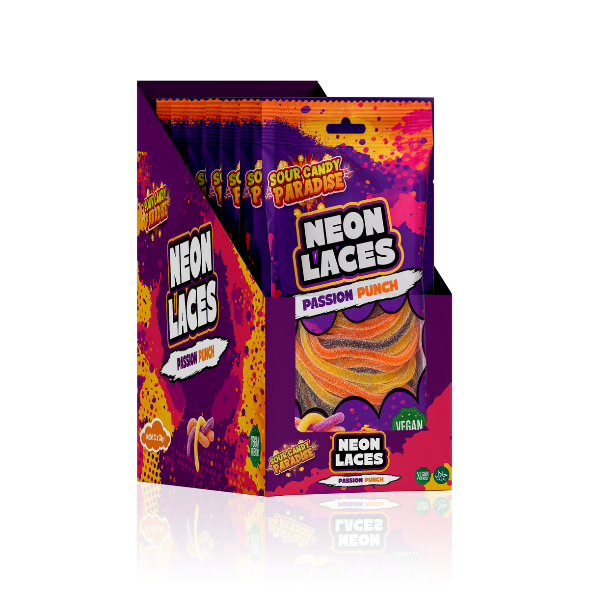 NEON LACES - PASSION PUNCH (12x130g) (HALAL) - CANDY PARADISE