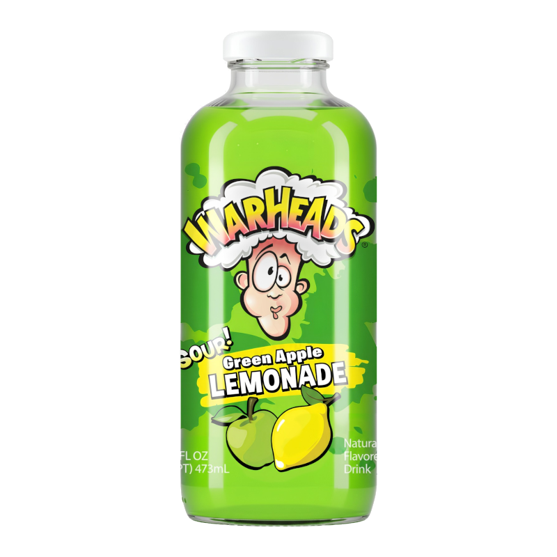 WARHEADS SOUR GREEN APPLE LEMONADE - 16oz (473ml) 12 pack