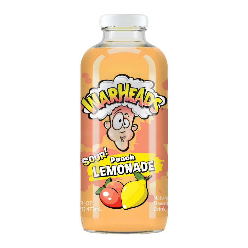 Warheads Sour Peach Lemonade - 16oz (473ml) 12 pack