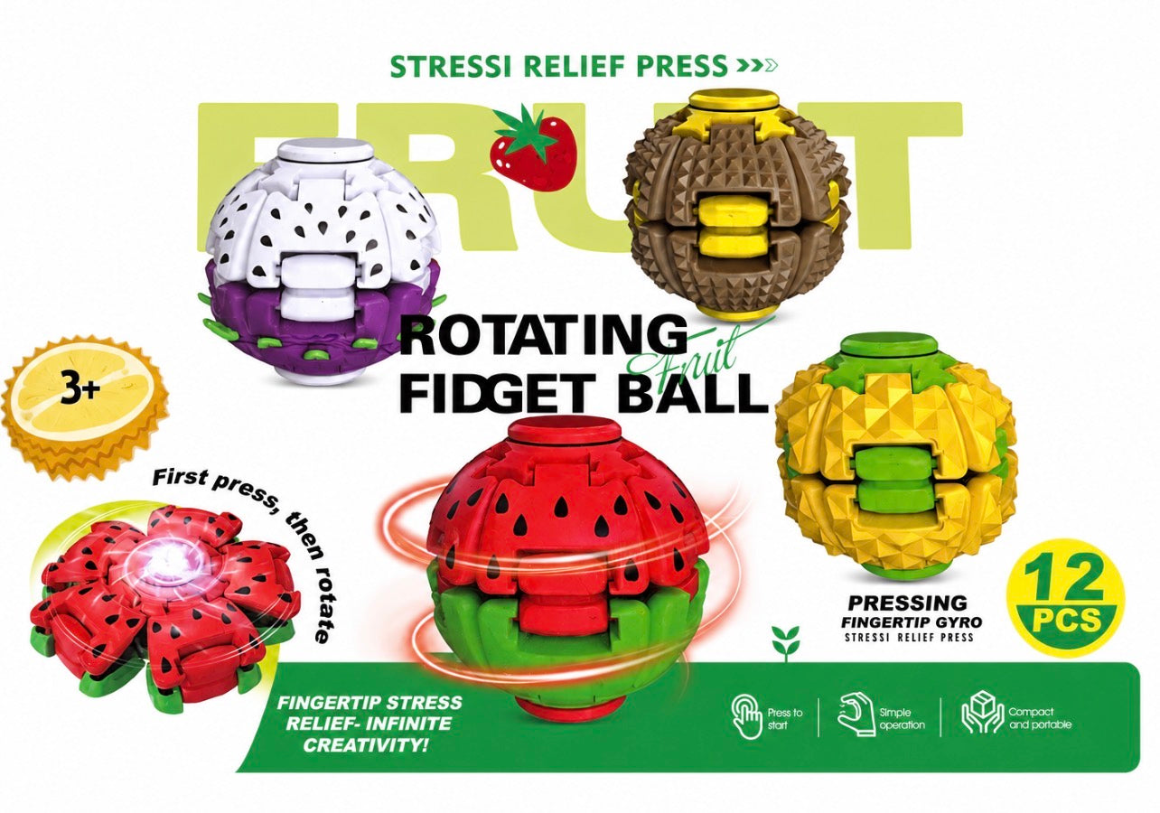 ROTATING FRUIT FIDGETING BALL  (12PCS)