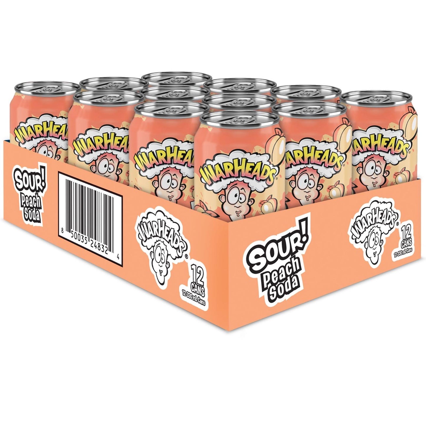 WARHEADS SOUR PEACH SODA (12 X 330ml)