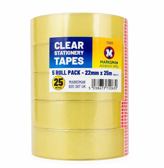 5 PACK CLEAR TAPES (24mmx25m)