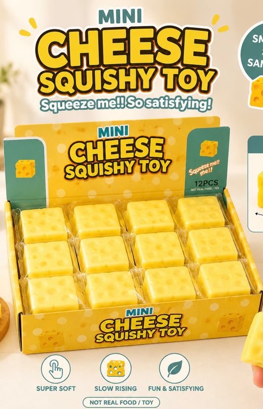 SQUISHY SMALL SQUARE CHEESE (12PCS)