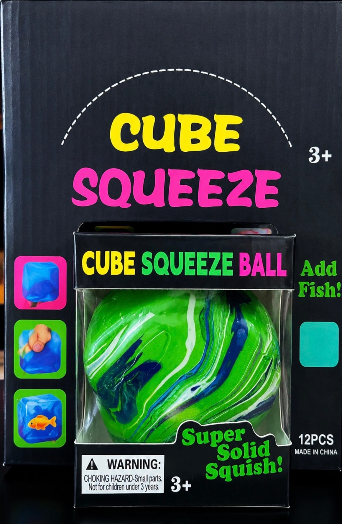 CUBE BALLS SQUISHY (12PK)