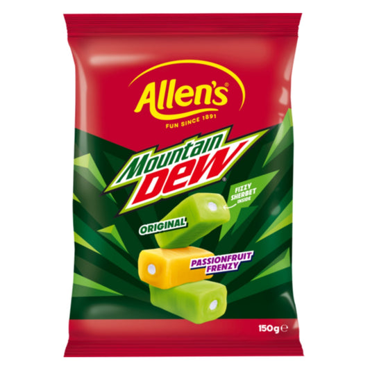 ALLEN'S MOUNTAIN DEW CHEWS 150g - 12 PK (AUSTRALIAN)