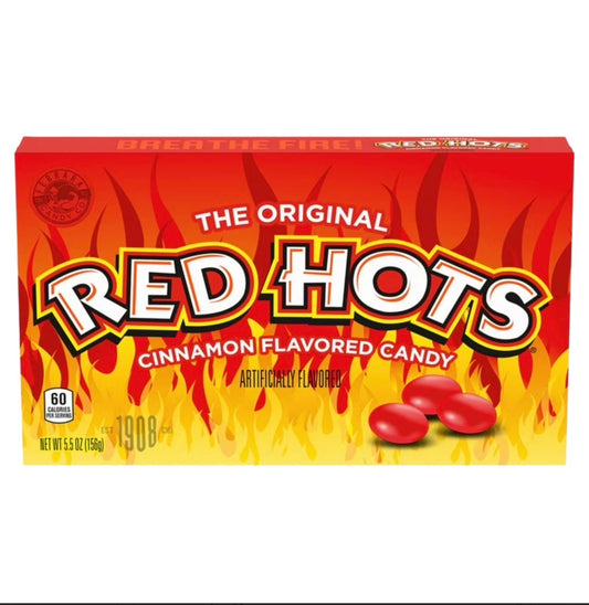 RED HOTS ORIGINAL CINNAMON CANDY THEATRE BOX (12 X 156g)