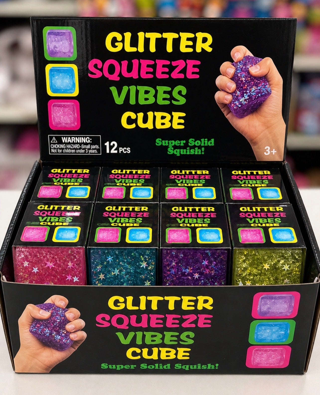 GLITTER SQUEEZE CUBES (12PK)