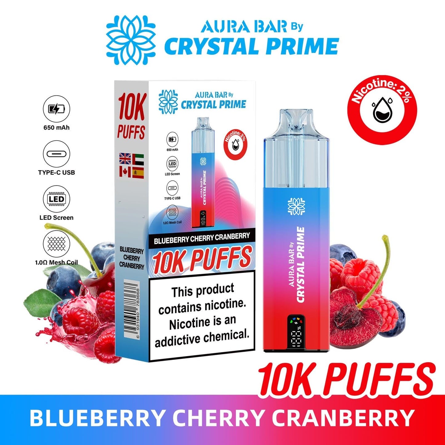 BLUEBERRY CHERRY CRANBERRY - CRYSTAL PRIME 10K