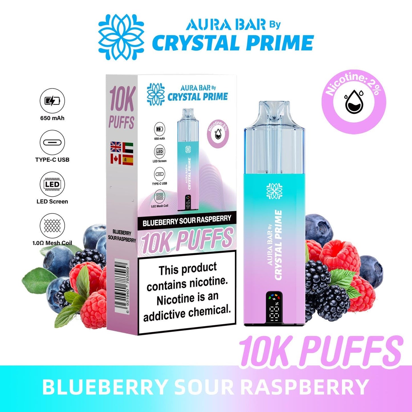 BLUE SOUR RASPBERRY  - CRYSTAL PRIME 10K