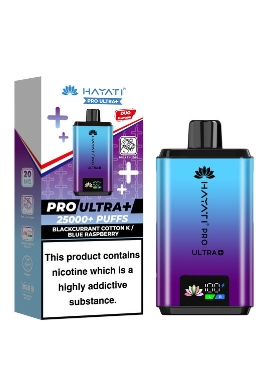 BLACKCURRANT COTTON K/BLUE RASPBERRY - HAYATI PRO ULTRA 25K