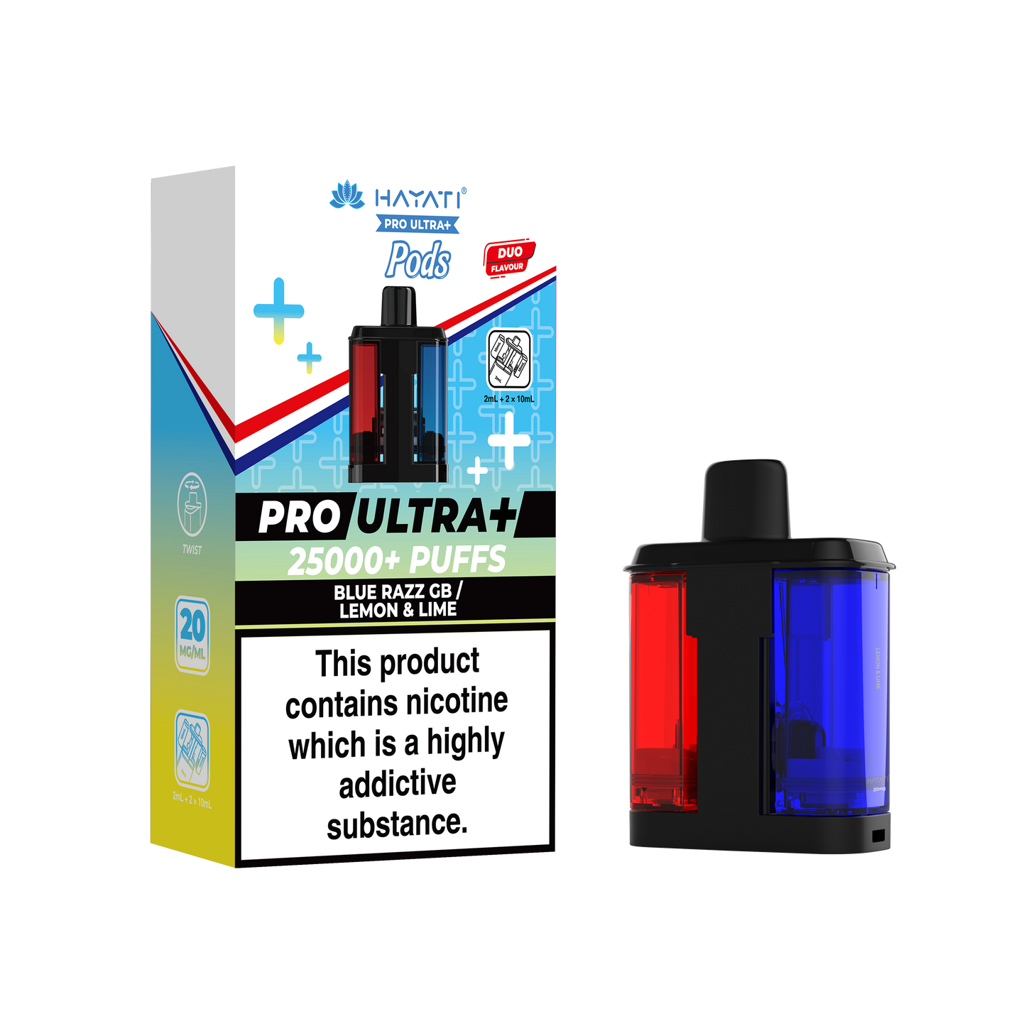BLUE RAZZ GB/ LEMON LIME - HAYATI PRO ULTRA PODS 25K+