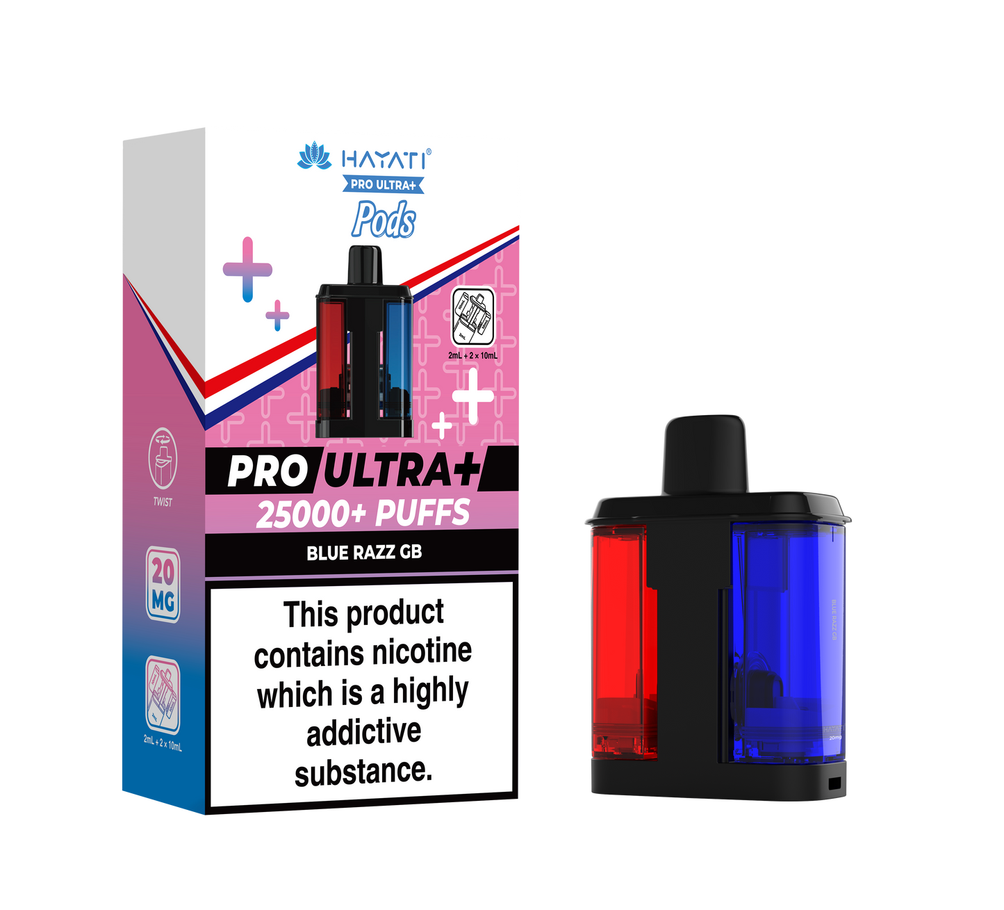 BLUE RAZZ GB - HAYATI PRO ULTRA PODS 25K+