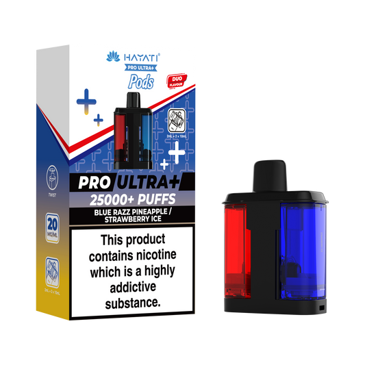 BLUE RAZZ PINEAPPLE/ STRAWBERRY ICE - HAYATI PRO ULTRA PODS 25K+