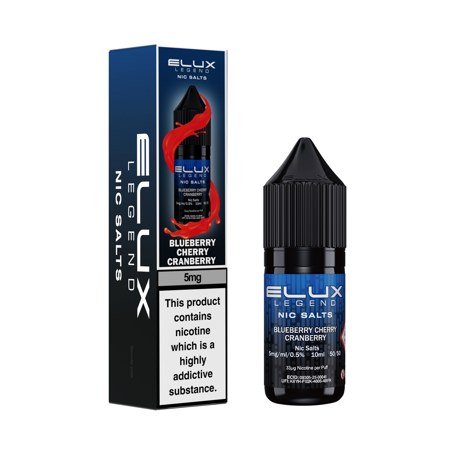 BLUEBERRY CHERRY CRANBERRY - ELUX NIC SALTS 5MG