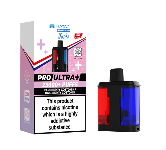 BLUEBERRY COTTON K/RASPBERRY COTTON K - HAYATI PRO ULTRA PODS 25K+